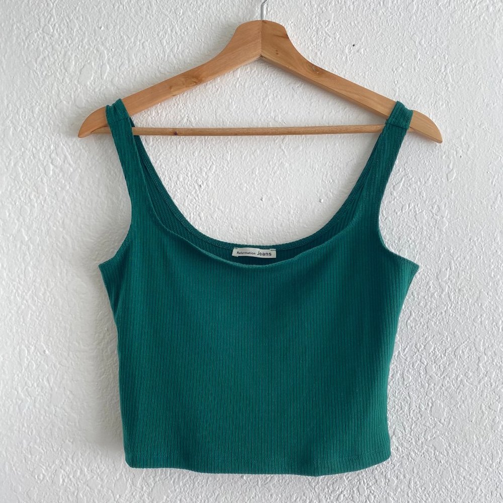 Reformation Broome Green Crop Tank Size L